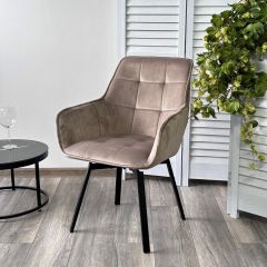 Стул MAVERICK 360 град. поворот. BLUVEL-40 BEIGE/ черный каркас, М-City в Елабуге - elabuga.mebel24.online | фото 5