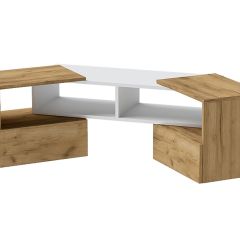 Тумба раздвижная (ЛДСП дуб крафт золотой/белый) в Елабуге - elabuga.mebel24.online | фото 2