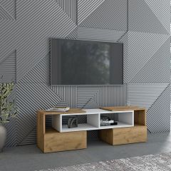 Тумба раздвижная (ЛДСП дуб крафт золотой/белый) в Елабуге - elabuga.mebel24.online | фото 3