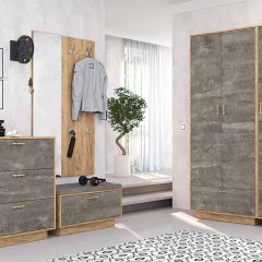 Вешалка с зеркалом Эго ВЗ-1 дуб крафт золотой в Елабуге - elabuga.mebel24.online | фото 2