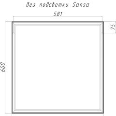 Зеркало Corsica 600х600 black без подсветки Sansa (SB1064Z) в Елабуге - elabuga.mebel24.online | фото 4