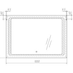 Зеркало Galaxy 100 alum с подсветкой Sansa (SG1008Z) в Елабуге - elabuga.mebel24.online | фото 7