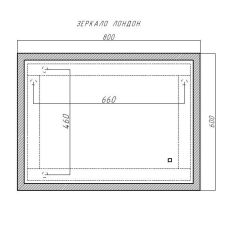 Зеркало Лондон 800х600 с подсветкой Домино (GL7019Z) в Елабуге - elabuga.mebel24.online | фото 8