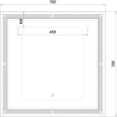 Зеркало Паликир 700х700 с подсветкой Домино (GL7051Z) в Елабуге - elabuga.mebel24.online | фото 6