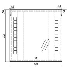 Зеркало Quadro 70 alum с подсветкой Sansa (SQ1016Z) в Елабуге - elabuga.mebel24.online | фото 6