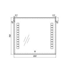 Зеркало Quadro 80 alum с подсветкой Sansa (SQ1017Z) в Елабуге - elabuga.mebel24.online | фото 7