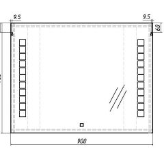 Зеркало Quadro 90 alum с подсветкой Sansa (SQ1018Z) в Елабуге - elabuga.mebel24.online | фото 7