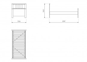 2.08.04.050.14 САГА кровать одинарная 90х200 белая/ясень в Елабуге - elabuga.mebel24.online | фото 3