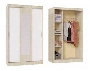 БАРИ Шкаф-купе с зеркалом (1300) Дуб Сонома/Белый в Елабуге - elabuga.mebel24.online | фото