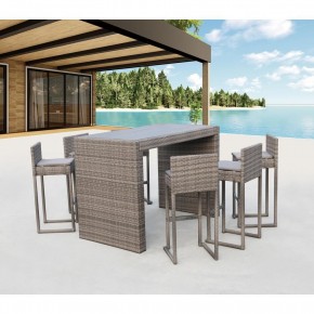 Барный комплект плетеной мебели T390GD/Y390G-W78_6Pcs Grey в Елабуге - elabuga.mebel24.online | фото 1