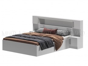 БАСЯ Кровать 1600 с надстройкой и с тумбами (белый) в Елабуге - elabuga.mebel24.online | фото