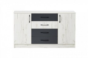 БЕАТРИС Комод К1400 (дуб крафт белый/антрацит) в Елабуге - elabuga.mebel24.online | фото
