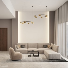 DK4067-BK+SG Подвесной светильник ORBIT, IP20, 15xGU10 LED, до 15 Вт, черный + сатинированное золото, алюминий в Елабуге - elabuga.mebel24.online | фото 4