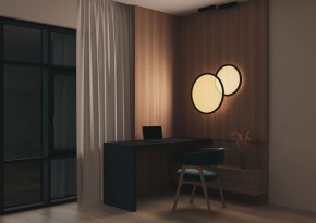 DK6606-BK Подвесной вертикальный светильник Veil со светодиодом H1700 d600 220V 48W 3000-6000K IP20 черный алюминий в Елабуге - elabuga.mebel24.online | фото 5