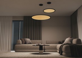 DK6616-BK Подвесной горизонтальный светильник Veil со светодиодом H900 d600 220V 48W 3000-6000K IP20 черный алюминий в Елабуге - elabuga.mebel24.online | фото 5