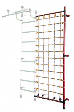 Дополнительная стойка к пристенному ДСК с сеткой для лазания, цв. красный в Елабуге - elabuga.mebel24.online | фото