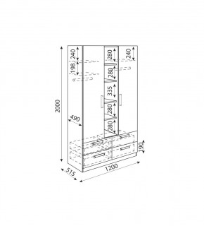 Дуглас (подростковая) М02 Шкаф трехсекционный в Елабуге - elabuga.mebel24.online | фото 3