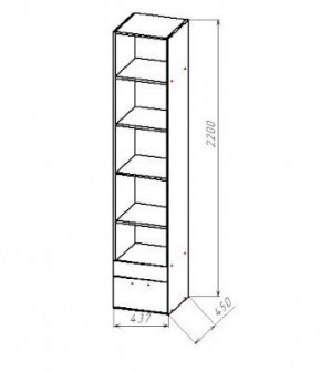 ГЕОМЕТРИЯ ГМТ.07 пенал открытый в Елабуге - elabuga.mebel24.online | фото 2