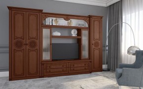 Гостиная Джулия 3.4 (Итальянский орех/Груша с платиной черной) в Елабуге - elabuga.mebel24.online | фото