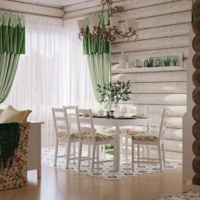 Комлект Вествик обеденный стол и четыре стула, массив сосны, цвет белый в Елабуге - elabuga.mebel24.online | фото