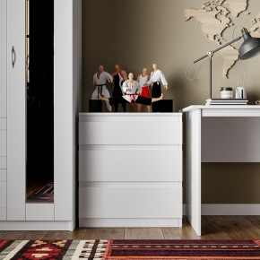 Комод КАСТОР с тремя ящиками, цвет белый в Елабуге - elabuga.mebel24.online | фото 3