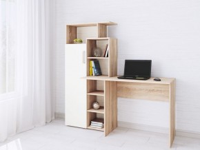 Компьютерный Стол Квартет-7 Дуб сонома/Белый в Елабуге - elabuga.mebel24.online | фото