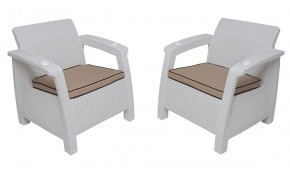 Комплект кресел Yalta Premium Double Seat (Ялта) белый (+подушки под спину) в Елабуге - elabuga.mebel24.online | фото