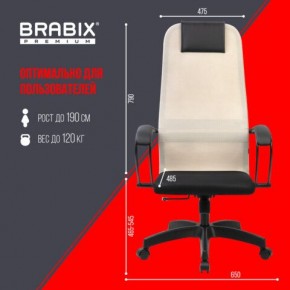 Кресло BRABIX PREMIUM "Ultimate EX-800" пластик, плотная двойная сетка Х2, черное/бежевое, 532916 в Елабуге - elabuga.mebel24.online | фото 6