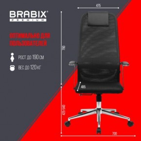 Кресло BRABIX PREMIUM "Ultimate EX-801" хром, плотная двойная сетка Х2, черное, 532917 в Елабуге - elabuga.mebel24.online | фото 7