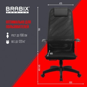 Кресло офисное BRABIX PREMIUM "Ultimate EX-801" пластик, плотная двойная сетка Х2, черное, 532922 в Елабуге - elabuga.mebel24.online | фото 5