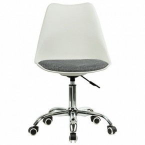 Кресло стул BRABIX "Eames MG-310 CH", хром, пластик белый, ткань серая, 532924 в Елабуге - elabuga.mebel24.online | фото 1