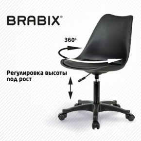 Кресло стул BRABIX "Eames MG-310 PL", пластик черный, экокожа черная, 532927 в Елабуге - elabuga.mebel24.online | фото 3