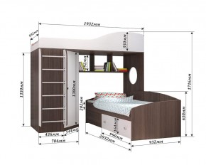 Кровать-чердак Кадет 2 с металлической лестницей в Елабуге - elabuga.mebel24.online | фото 2