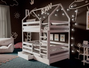 Кровать-домик двухъярусная 80*190 Белый в Елабуге - elabuga.mebel24.online | фото