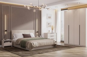 Кровать двойная №4 с основанием (Бежевый) в Елабуге - elabuga.mebel24.online | фото 3
