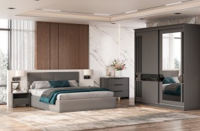Кровать двойная №4 с основанием (Серый) в Елабуге - elabuga.mebel24.online | фото 3