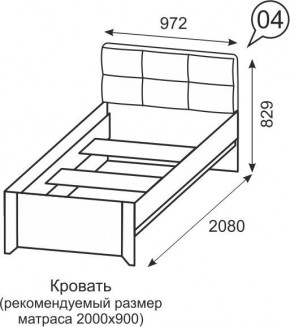 Кровать одинарная 900 Твист 04 в Елабуге - elabuga.mebel24.online | фото 2