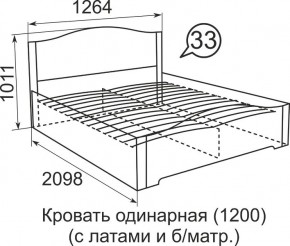 Кровать с латами Виктория 1200*2000 в Елабуге - elabuga.mebel24.online | фото 4