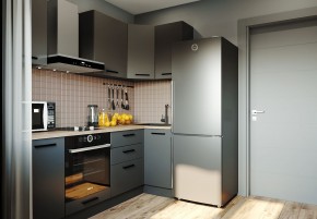 Кухня угловая Антрацит 2200х1000 (Стол. 38мм) в Елабуге - elabuga.mebel24.online | фото 1