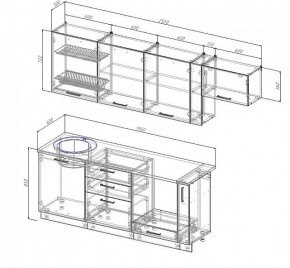 Кухонный гарнитур Антрацит 2550 (Стол. 38мм) в Елабуге - elabuga.mebel24.online | фото 3