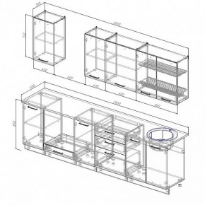 Кухонный гарнитур Антрацит 2800 (Стол. 38мм) в Елабуге - elabuga.mebel24.online | фото 3