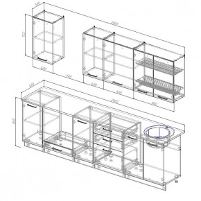 Кухонный гарнитур Бланка 2800 (Стол. 26мм) в Елабуге - elabuga.mebel24.online | фото 2