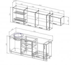 Кухонный гарнитур Муссон 2550 (Стол. 26мм) в Елабуге - elabuga.mebel24.online | фото 2