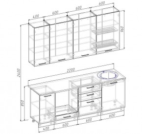 Кухонный гарнитур Руанда 2200 (Стол. 26мм) в Елабуге - elabuga.mebel24.online | фото 2