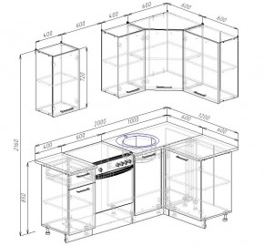 Кухонный гарнитур угловой Гарда 2000х1200 (Стол. 38мм) в Елабуге - elabuga.mebel24.online | фото 2