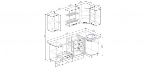 Кухонный гарнитур угловой Капри 2200х1000 (Стол. 38мм) в Елабуге - elabuga.mebel24.online | фото 2