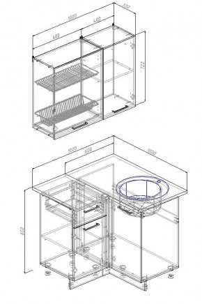 Кухонный гарнитур угловой Лада 1000х1000 (Стол. 38мм) в Елабуге - elabuga.mebel24.online | фото 2