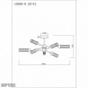 Люстра на штанге iLamp Evolution 15609-6 AN+CL в Елабуге - elabuga.mebel24.online | фото 2