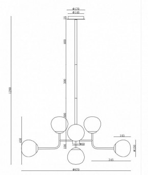 Люстра на штанге Maytoni Erich MOD221-PL-08-G в Елабуге - elabuga.mebel24.online | фото 6