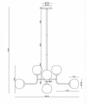 Люстра на штанге Maytoni Erich MOD221-PL-08-N в Елабуге - elabuga.mebel24.online | фото 3